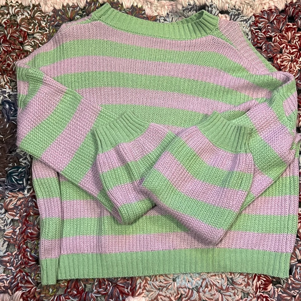 Shein Striped Pattern Drop Shoulder Sweater